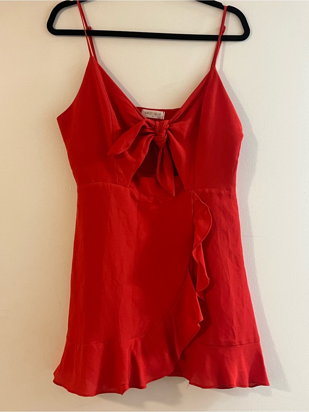 NWT Vestique Red Tie-Front Dress